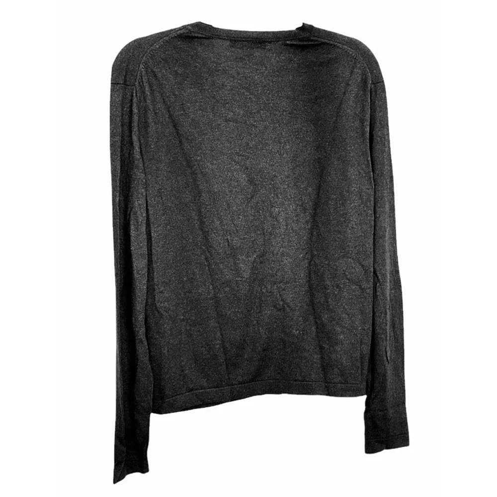Banana Republic‎ Sweater Mens Medium Gray Silk Cashmere V Neck Preppy Old Money